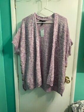 Lane Bryant Light Purple Open-Front Knit Women's Sweater Cardigan 18/20 NWT